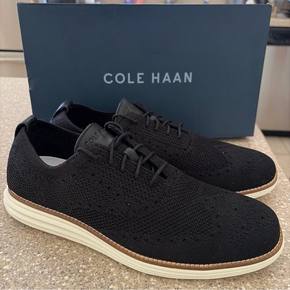 Cole Haan Original Grand Wingtip Oxford Shoes Black Stitchlite Ivory Men’s US 10 main image 5
